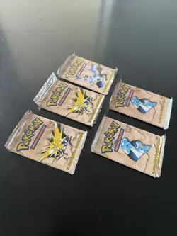 Pokemon Fossil 1st Ed. Sealed Booster Packs – Lot of 5 – Vintage WOTC - Image 2