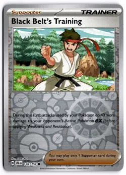 Pokemon TCG Black Belt's Training 144/159 Sv09: Journey Together Reverse Holo - Image 1