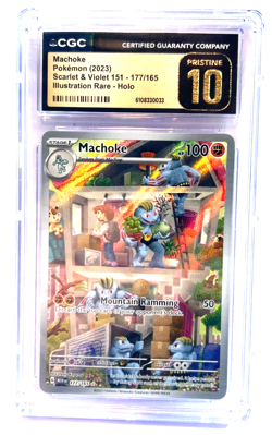 2023 POKEMON " PRISTINE " GRADE 10 ! MACHOKE #177/165 LOWEST POP 35 !!! AWESOME - Image 1