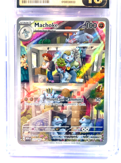 2023 POKEMON " PRISTINE " GRADE 10 ! MACHOKE #177/165 LOWEST POP 35 !!! AWESOME - Image 2