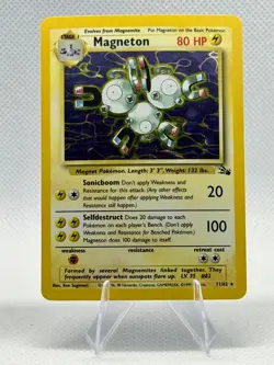 Magneton 2-Pack Pokemon TCG Unlimited Holo Rare Card #9 #11 Base Fossil Set - Image 2