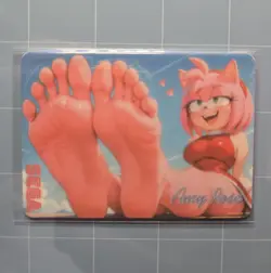 Amy rose Custom Glow In The Dark Waifu Card Feet Fan Art - Image 1