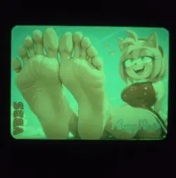 Amy rose Custom Glow In The Dark Waifu Card Feet Fan Art - Image 2