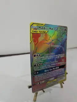 Muk & Alolan Muk GX ⭐ 220/214 Holo Rare Rainbow Unbroken Bonds 2019 Pokemon NM - Image 2
