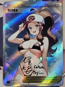 CUSTOM Hilda Pokemon Anime Waifu Sexy Doujin ACG/CCG DIY Trainer Art Card - Image 1