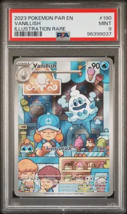 Pokemon Vanillish 190/182 SV04: Paradox Rift Holo Illustration Rare PSA 9 MINT - Image 1