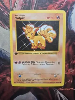Pokemon TCG Vulpix 1st Edition Shadowless Base Set 68/102 MP/HP - Image 1