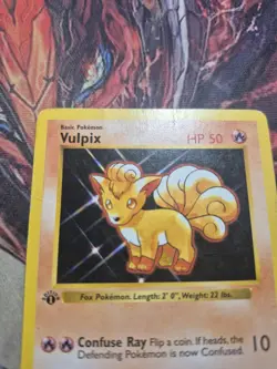 Pokemon TCG Vulpix 1st Edition Shadowless Base Set 68/102 MP/HP - Image 3