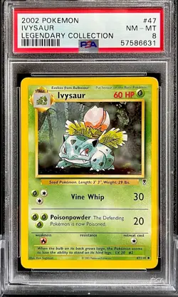 PSA 8 Near-Mint/Mint Ivysaur Legendary Collection Pokemon 47/110 - Image 1