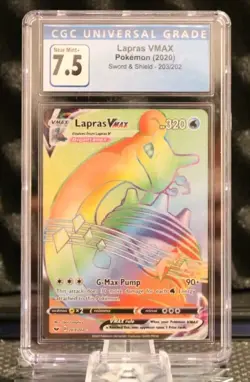 2020 Pokemon Sword & Shield Lapras VMAX 203/202 Rainbow Secret Rare CGC 7.5 - Image 1