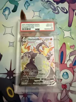 Pokemon Charizard VMAX SV107/SV122 Shining Fates Shiny Holo Rare PSA 10 - Image 1