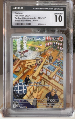Timburr 183/167 Sv06: Twilight Masquerade Holo CGC 10 Pokemon - Image 1