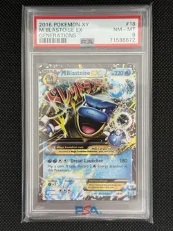 PSA 8 NM-MT 2016 Pokemon XY Generations Mega Blastoise EX 18/83 - Image 1