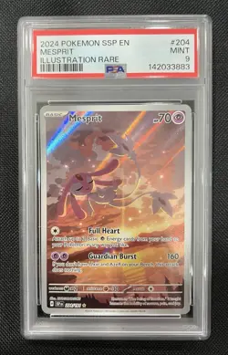 Pokemon Surging Sparks Mesprit 204/191 Illustration Rare PSA 9 MINT - Image 1