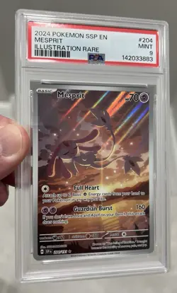 Pokemon Surging Sparks Mesprit 204/191 Illustration Rare PSA 9 MINT - Image 3