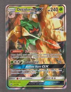 Decidueye GX 12/149 Ultra Rare Pokemon Sun & Moon Base Set NM Holo - Image 1