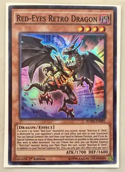 Red-Eyes Retro Dragon - BOSH-EN095 - Super Rare - 1st Edition LP Yugioh C - Image 1