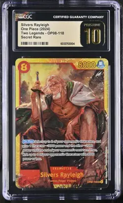 One Piece OP08-118 SEC Silvers Rayleigh Two Legends English CGC Pristine 10 - Image 1