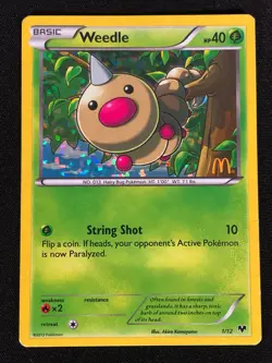 Pokemon Weedle 1/12 Holo McDonald's (LP) - Image 1
