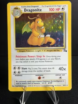 1999 Pokemon Dragonite 4/62 Fossil Holo - Image 3