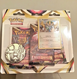Pokemon TCG Lost Origin Sword & Shield 3 Card Packs +Coin Regigigas New Sealed - Image 1