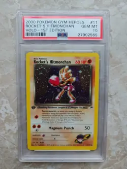 Pokemon Rocket's Hitmonchan 1st Edition - Gym Heroes PSA 10 GEM MINT English - Image 1