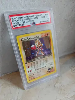 Pokemon Rocket's Hitmonchan 1st Edition - Gym Heroes PSA 10 GEM MINT English - Image 2