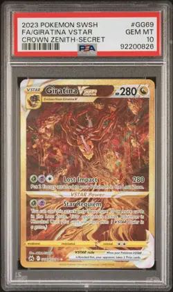 PSA 10 2023 POKEMON SWORD AND SHIELD CROWN ZENITH #GG69 FA/GIRATINA VSTAR - Image 1