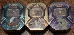 3 x Triple Whammy Collector Sealed Tins (Complete Tin Set) Pokemon TCG - Image 1