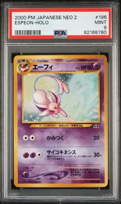 2000 POKEMON JPN NEO 2 #196 ESPEON-HOLO PSA 9 - Image 1