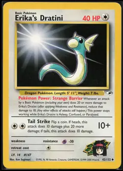 Erika's Dratini 42/132 Uncommon Gym Heroes Pokemon Card - Image 1