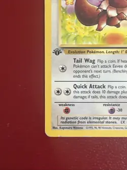 Pokemon Jungle Eevee 51/64 Regular 1st Edition Set Common (HP) Vintage - Image 5