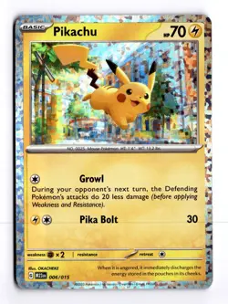 Pikachu 006/015 McDonald's Promos 2023 Holo Pokemon Moderate Play+ - Image 1