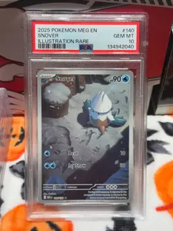 PSA 10 GEM Mint Snover 140/132 Illustration Rare - Pokemon ME01 MEG - Image 1