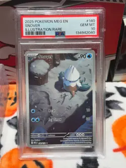 PSA 10 GEM Mint Snover 140/132 Illustration Rare - Pokemon ME01 MEG - Image 2