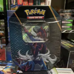 Pokemon TCG Divergent Powers Hisuian Samurott V Tin. Evolving Skies - Image 1