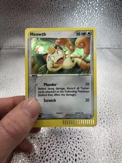 2003 Pokemon TCG Meowth Black Star Promo 013 Holo Nintendo E-Reader SWIRL NM-LP! - Image 1
