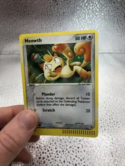 2003 Pokemon TCG Meowth Black Star Promo 013 Holo Nintendo E-Reader SWIRL NM-LP! - Image 2