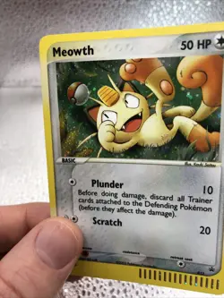 2003 Pokemon TCG Meowth Black Star Promo 013 Holo Nintendo E-Reader SWIRL NM-LP! - Image 3