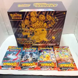 Pokemon Scarlet & Violet Surging Sparks Elite Trainer Box & Booster Pack Art Set - Image 1