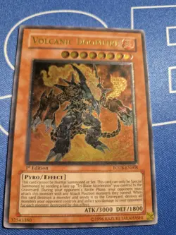 Yu-Gi-Oh! Volcanic Doomfire 1st English FOTB Ultimate Rare English EX - Image 1