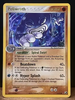 Pokemon EX Unseen Forces Poliwrath Stamped Reverse Holo Card 11/115 2005 MP - Image 1