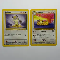 Pokemon TCG Meowth Persian 2-Card Evolution Lot WOTC Vintage 1999 - Image 1