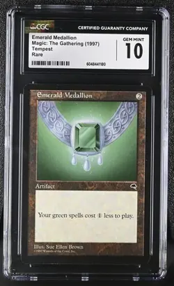 MTG Magic The Gathering Emerald Medallion 1997 Tempest Rare CGC GEM 10 TOP POP - Image 1