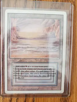 Magic The Gathering UNDERGROUND SEA REVISED (1994) READ AND SEE PHOTOS - Image 1