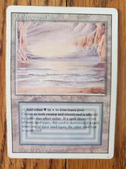 Magic The Gathering UNDERGROUND SEA REVISED (1994) READ AND SEE PHOTOS - Image 2