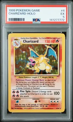 1999 POKEMON GAME #4 CHARIZARD-HOLO PSA 5 - Image 1