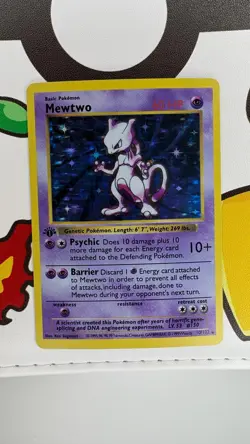 Mewtwo 10/102 - 1st Edition Shadowless Pokemon Base Set 1999 Artcard/No Original - Image 1