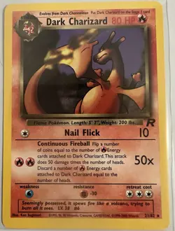 Pokemon Dark Charizard Team Rocket Rare 21/82 Fire Non Holo - Image 3