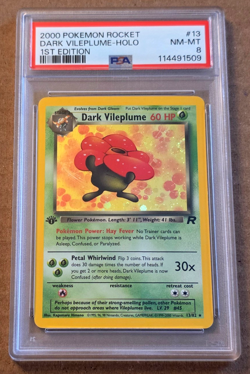 2000 Pokemon Team Rocket 1st Edition 13/82 Dark Vileplume Holo - PSA 8 - Image 1